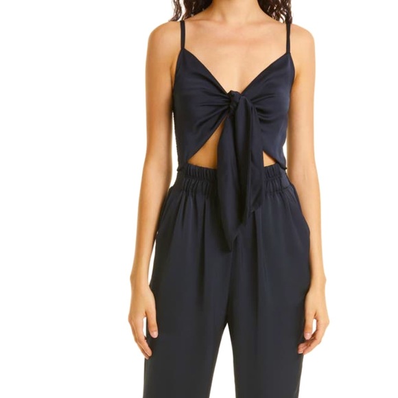 Ramy Brook black sleeveless cutout tie jumpsuit XS - Picture 2 of 5